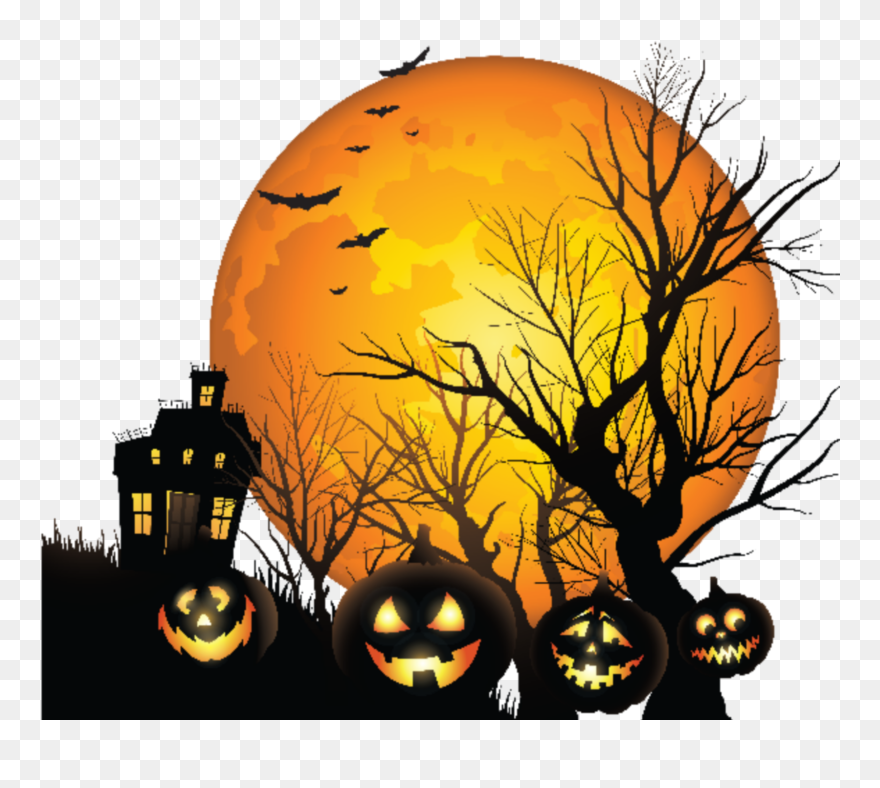 #mq #moon #bat #darkness #graveyard #halloween - Halloween Clip Art Png Transparent Png