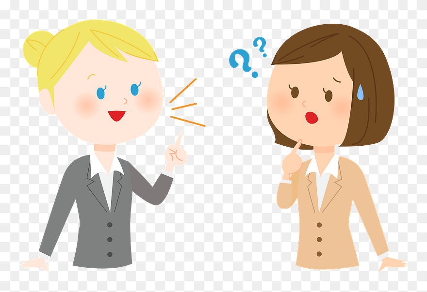 Women English Talking Clipart - 外国 人 困る イラスト - Png Download