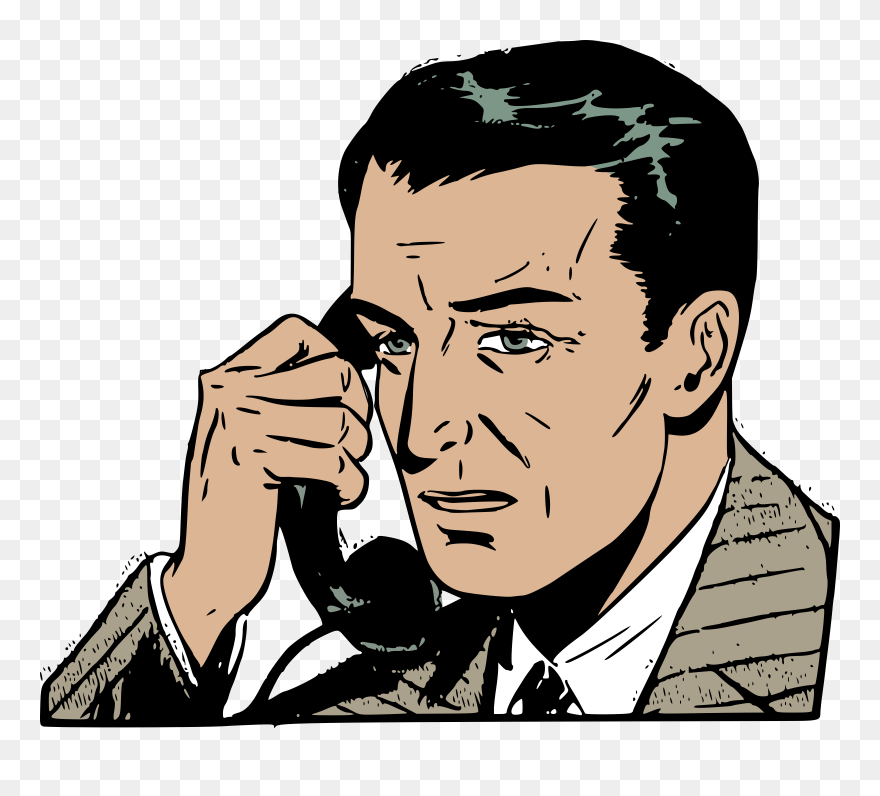 Clipart Guy On Phone Man - Clip Art Man On Phone - Png Download