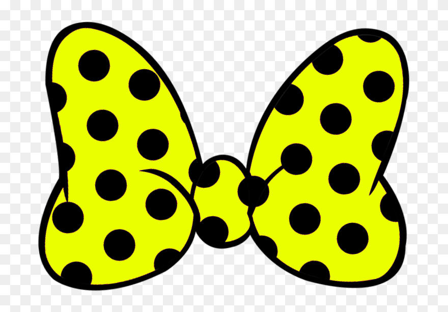 Minnie Mouse Mickey Mouse Black And White Clip Art - Minnie Mouse Yellow Bow - Png Download