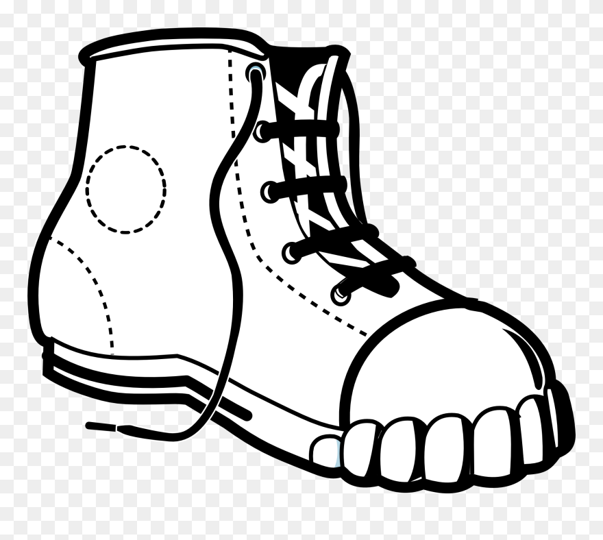 Shoe Black And White Clip Art - Png Download