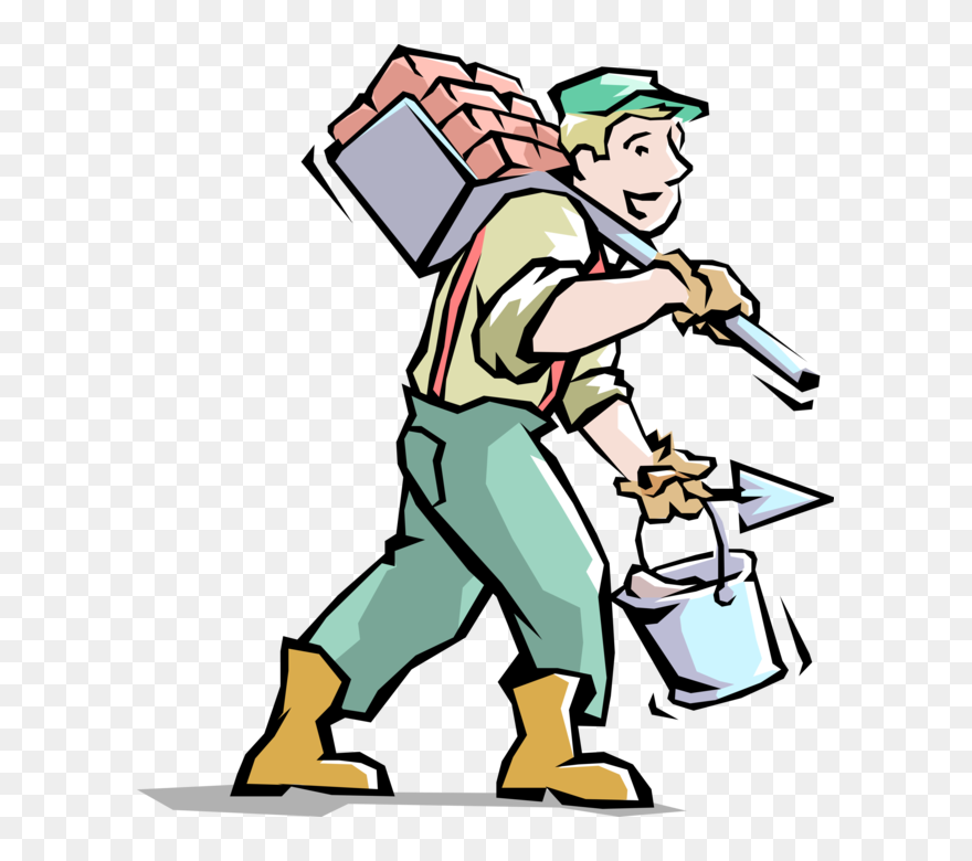 Worker Vector Mason - Masonry Cartoon Clipart