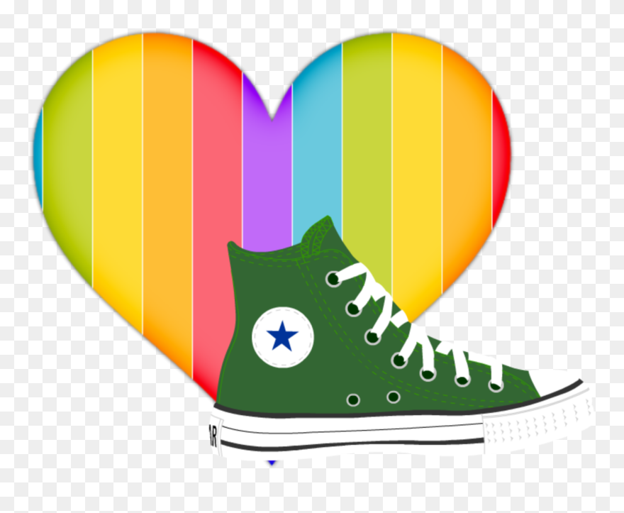 #mq #rainbow #heart #shoe #converse - Shoe Clipart