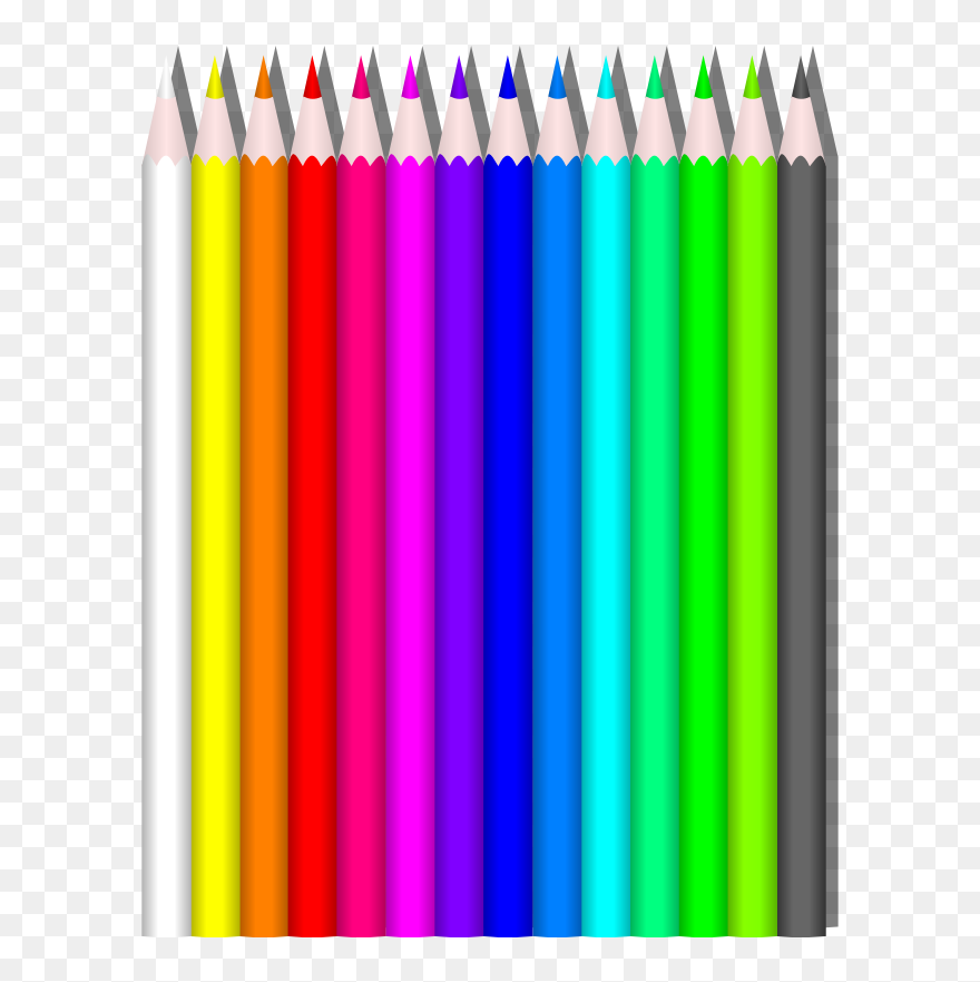 Clipart - Colored Pencils - 20 Pencils Clipart - Png Download