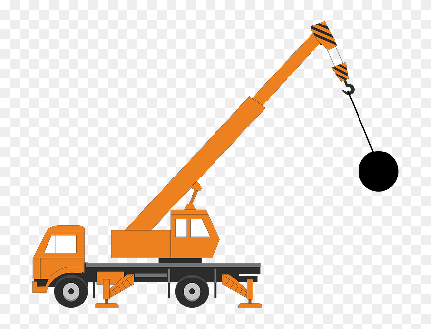 Wrecking Ball Crane Clipart - Crane With A Wrecking Ball - Png Download