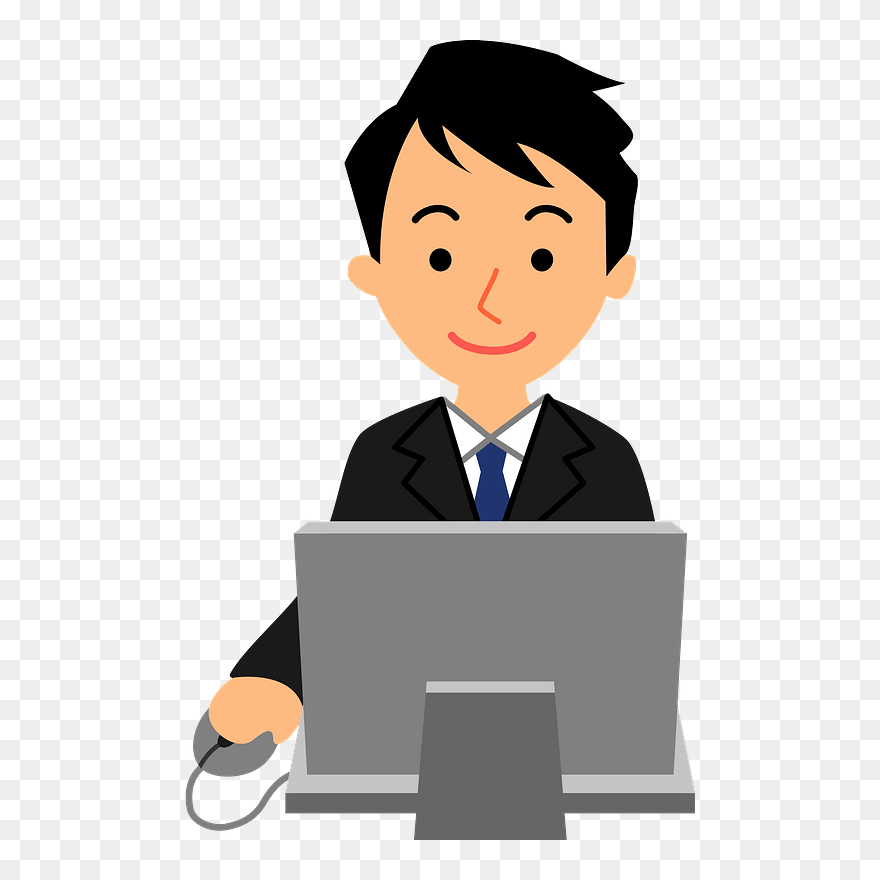 Business Man Computer Clipart - Computer User Clipart - Png Download