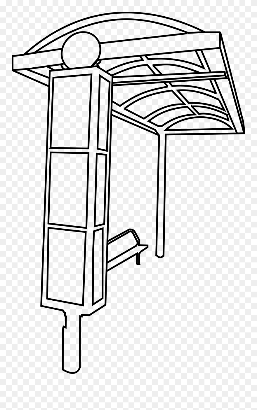 Transparent Stop Sign Png - Bus Stop Line Drawing Clipart