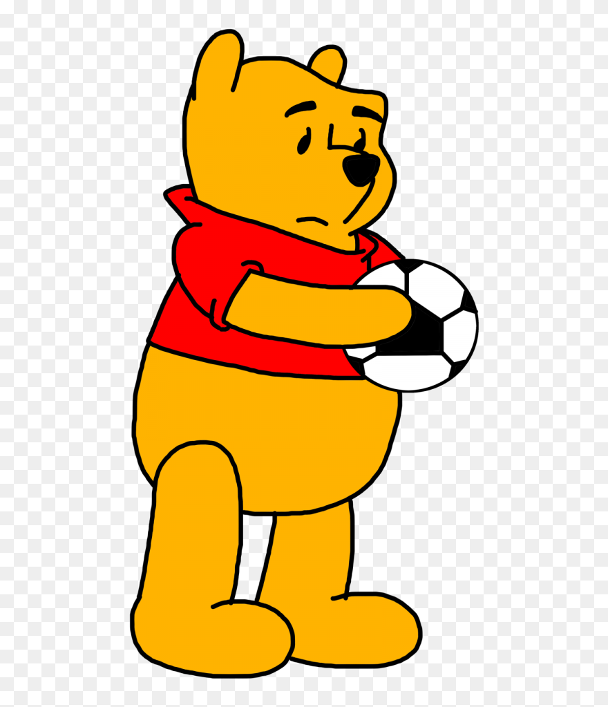 Winnie Pooh Holding Soccer Png Image - Winnie The Pooh Holding Png Clipart