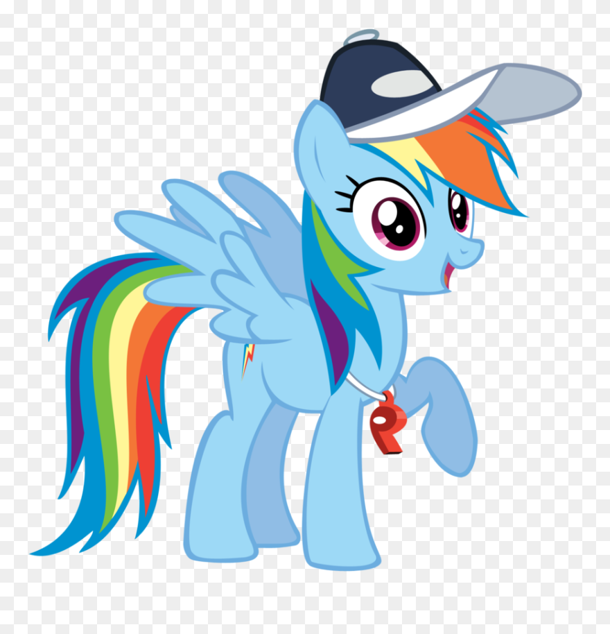 Football Coach Whistle Clipart Clipart Download User - Rainbow Dash Vector - Png Download