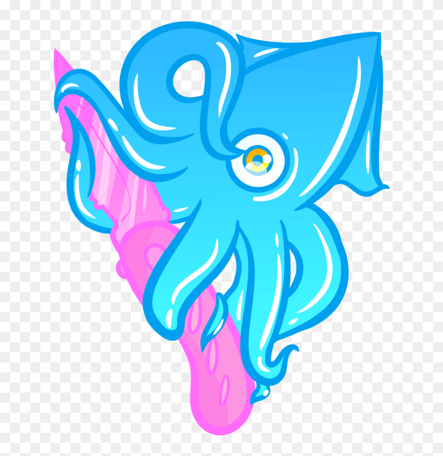 Squid Clipart Under Sea - Pastel Squid - Png Download