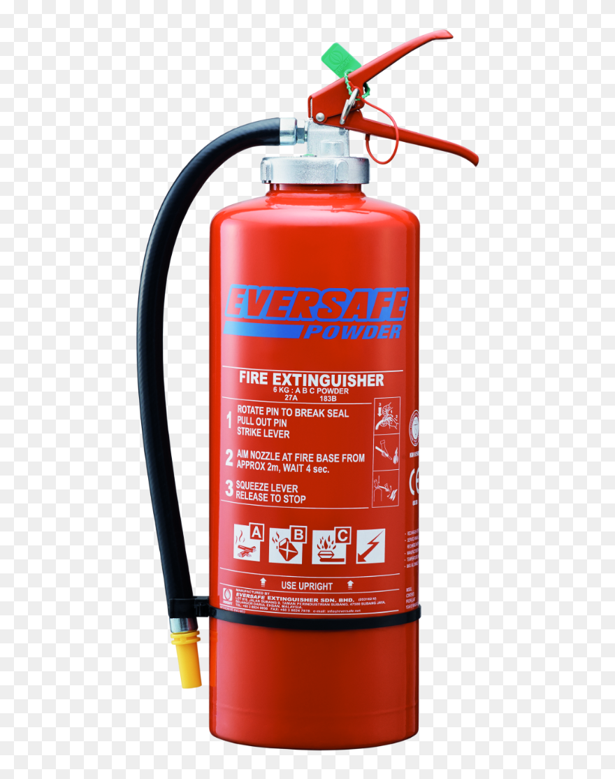 Transparent Fire Extinguisher Clipart Free - Powder Fire Extinguisher Png