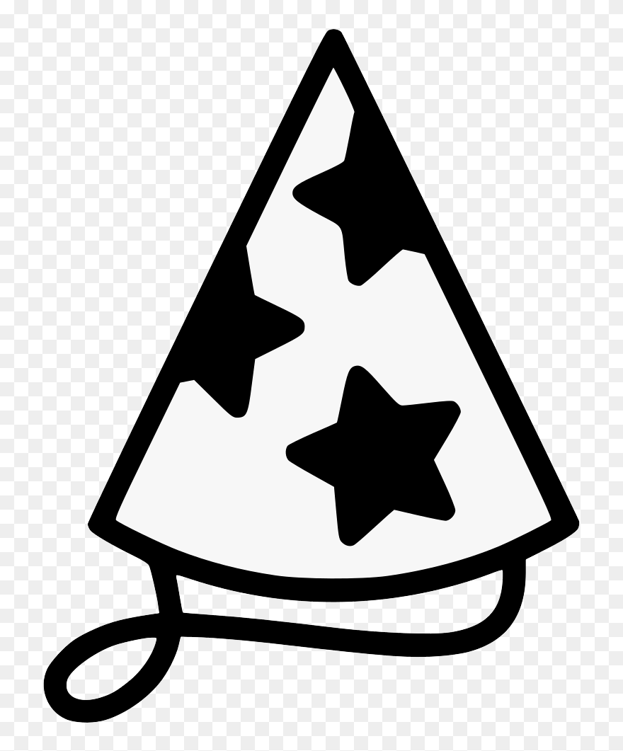 Party Birthday Hat Png - Party Hat Black And White Clipart Transparent Png