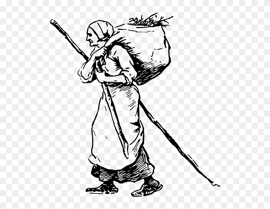 Collecting Firewood - Gambar Orang Pemulung Png Clipart