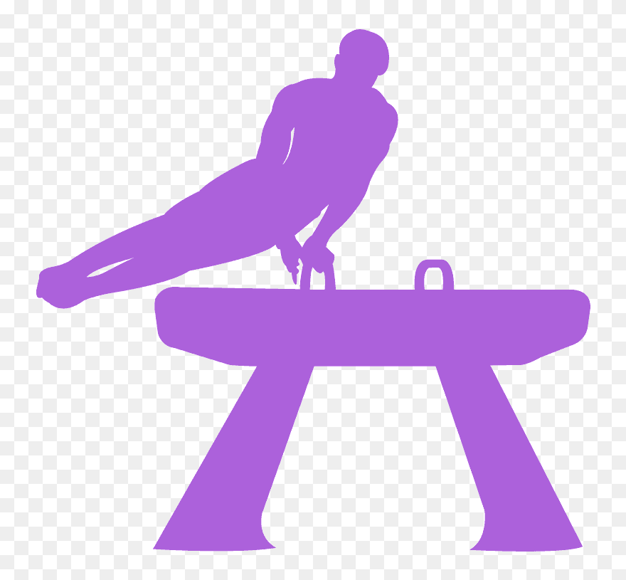 Green Gymnast Silhouette Clipart