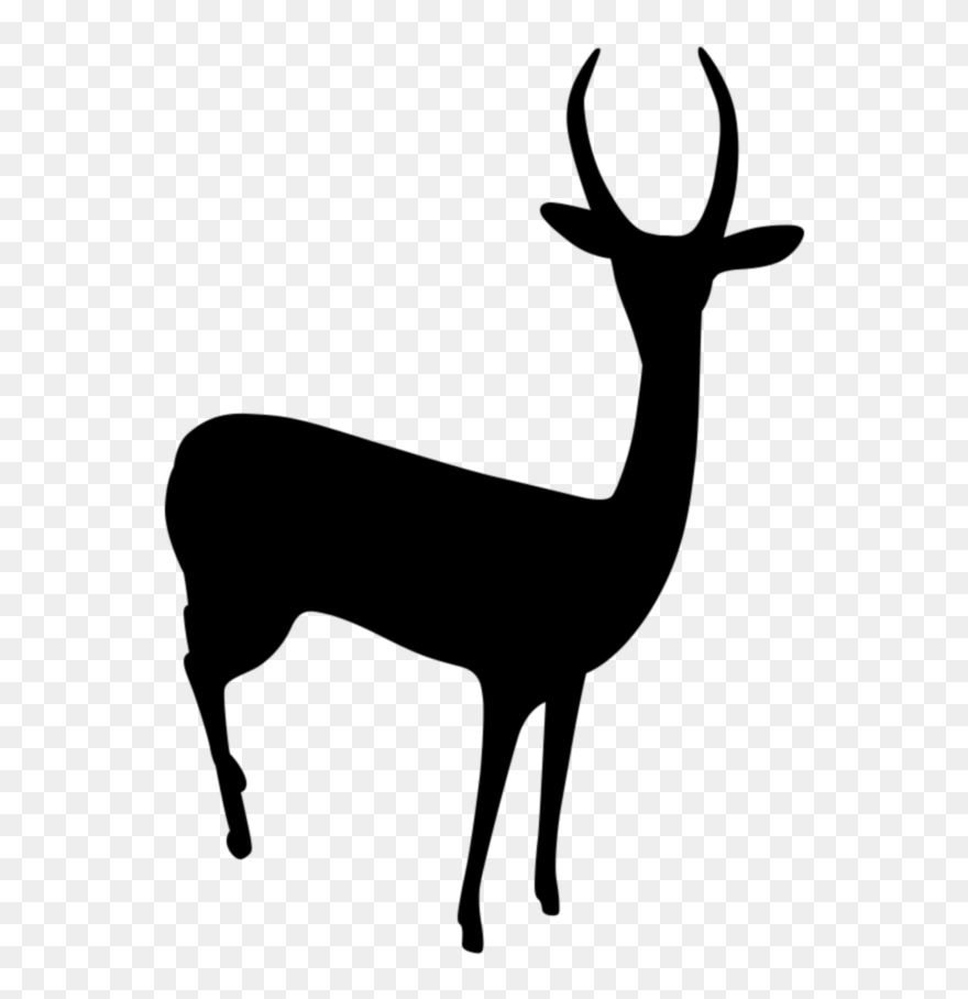 Reindeer Antelope Clip Art Silhouette Terrestrial Animal - Clip Art - Png Download