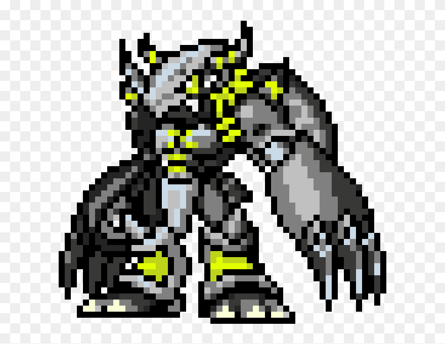 Transparent Wargreymon Png - Black Wargreymon Pixel Art Clipart