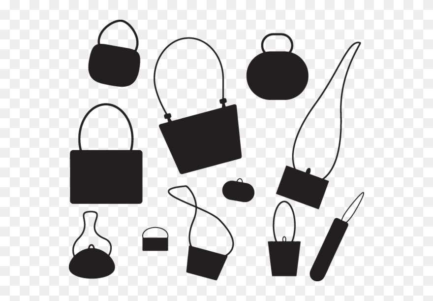 Ladies Bag Clipart Black And White - Png Download