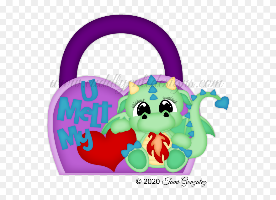 Vday Dragon Treat Bag - Cartoon Clipart