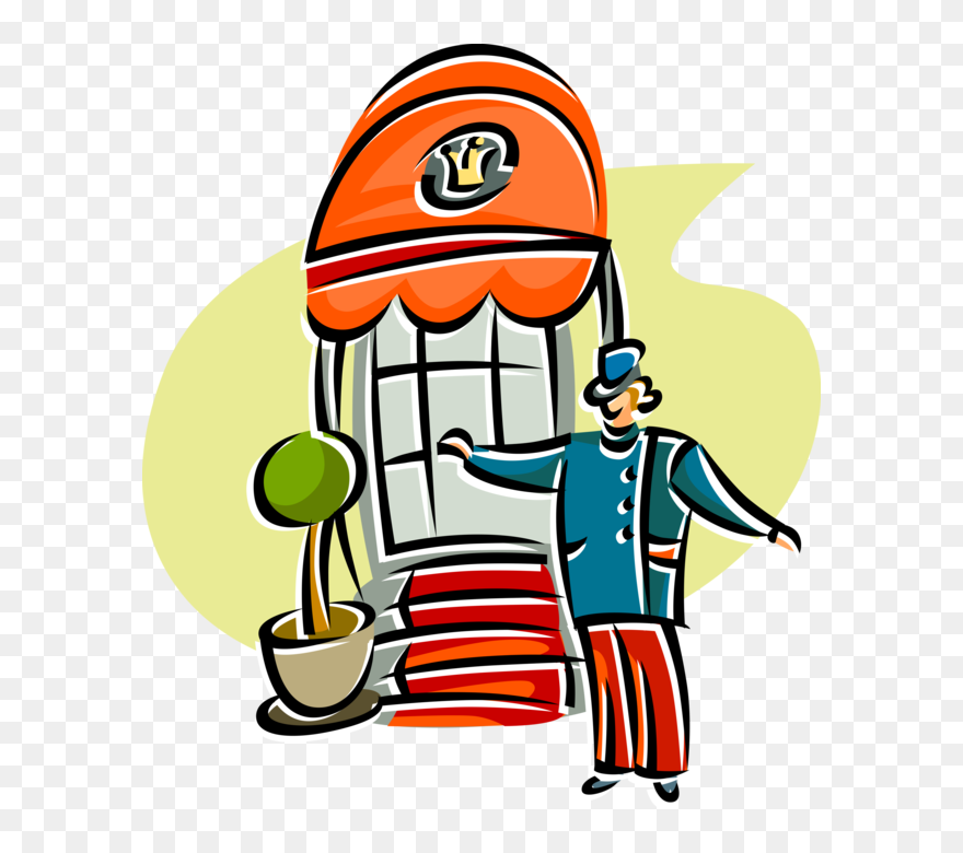 Vector Illustration Of Hospitality Industry Hotel Concierge - Clipart Hotel - Png Download