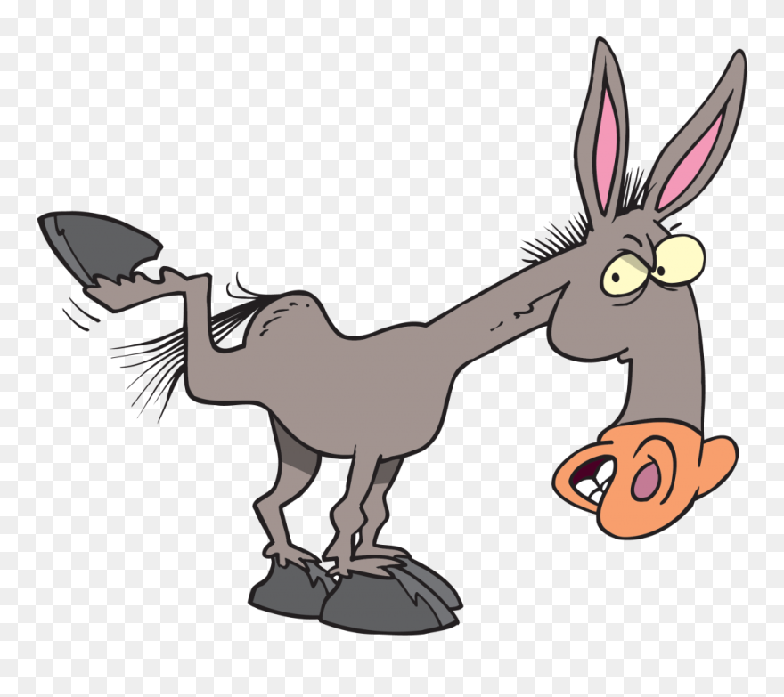 Mule Clip Art Donkey Openclipart Illustration - Donkey Kicking Back - Png Download