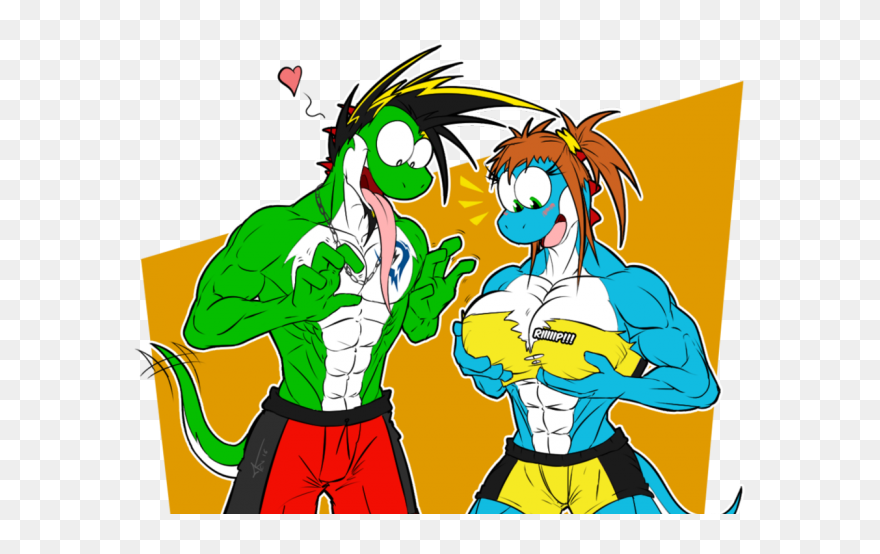 Furry Girl Muscle Growth Clipart