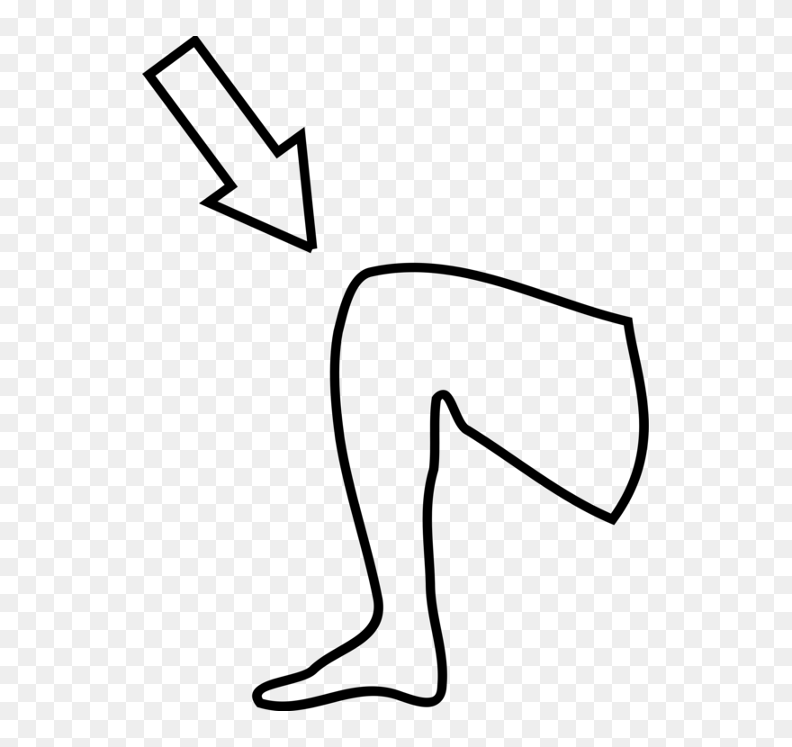 Line Art,silhouette,angle - Knees Clipart Black And White - Png Download