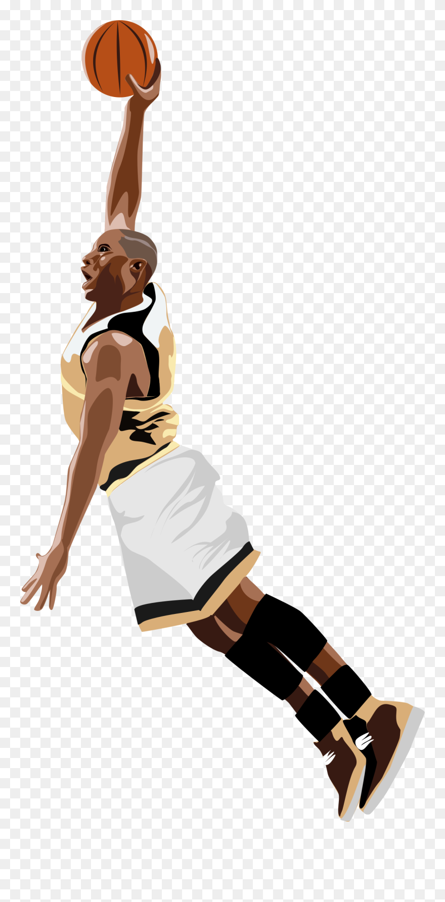 Slamdunk Basketball Clipart - Man Dunking Basketball Png Transparent Png
