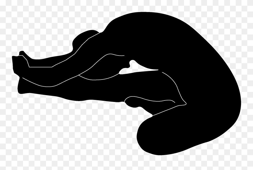 Head To Knee Pose Silhouette Clipart