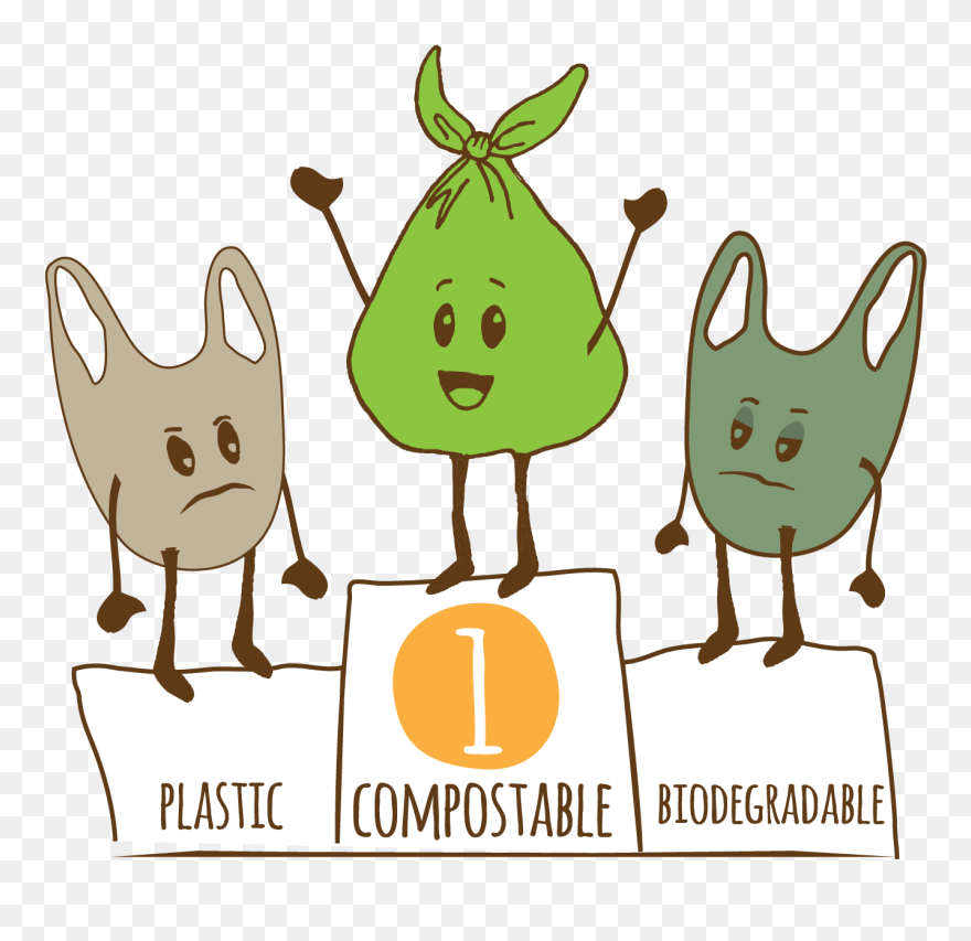 Comp Bio Plastic Bags-01 - Compostable Plastic Bags Cartoon Clipart