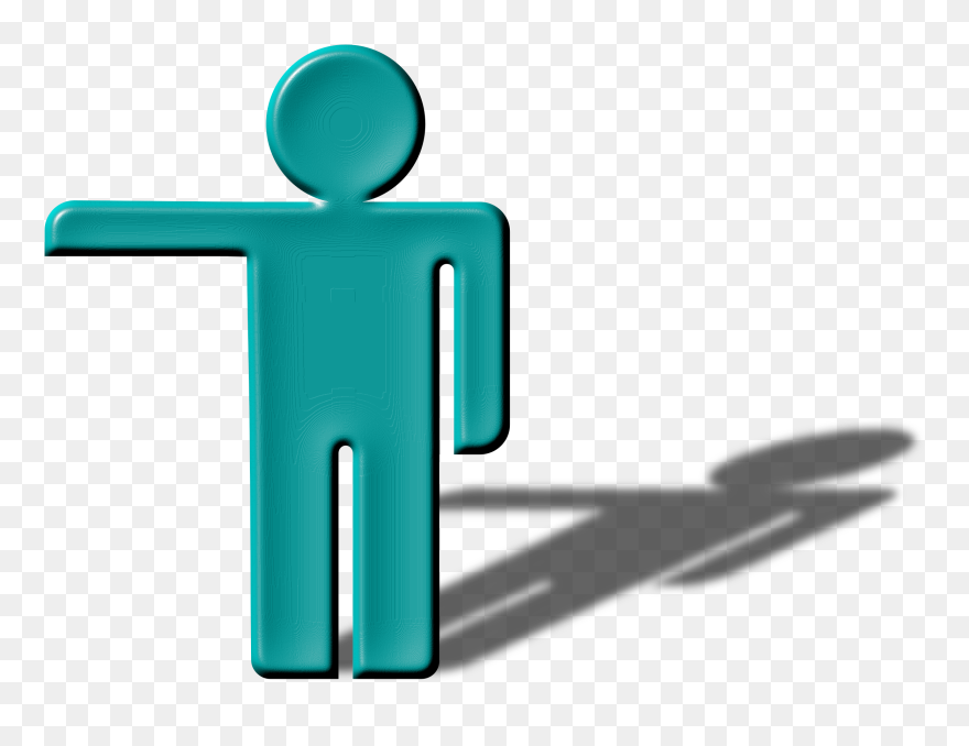 Clipart Shadow Man Hand Left - Stick Person With Shadow - Png Download