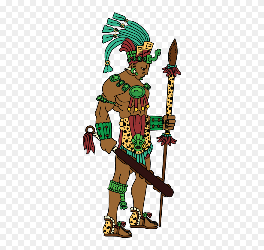 Mayanjaguarwarrior-01 - ชน เผ่า มา ยา การ์ตูน Clipart