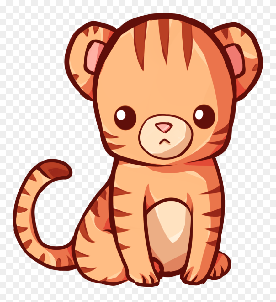 Kawaii Cute Tiger Drawing Clipart