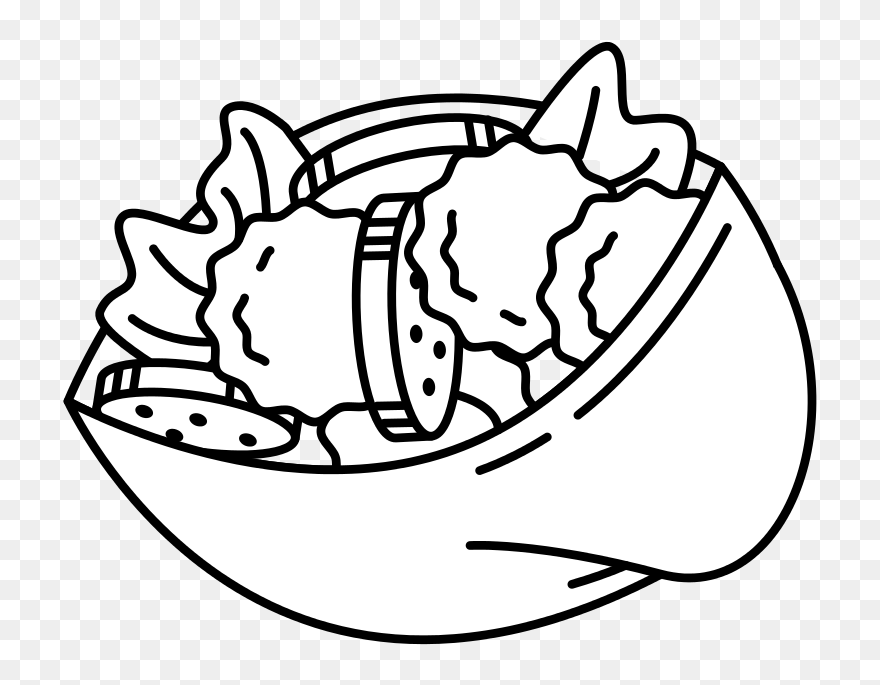 Transparent Israel Clipart - Falafel Black And White - Png Download