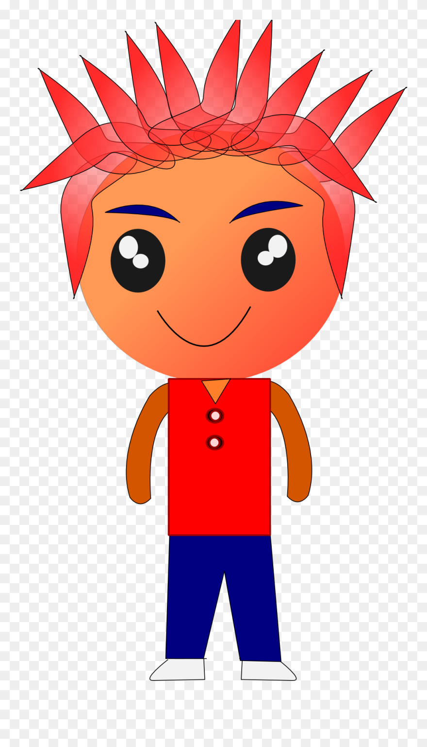 Boy,art,organ - Spiky Hair Cartoon Kids Clipart