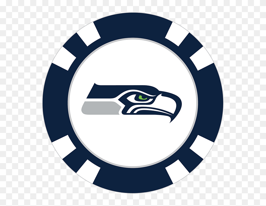 Seattle Seahawks Poker Chip Ball Marker - Seattle Seahawks Circle Logo Clipart