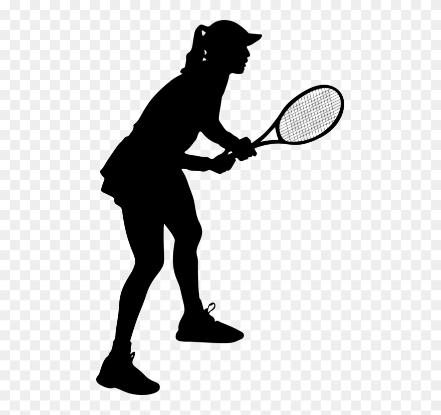 Solid - Woman Tennis Silhouette Clipart