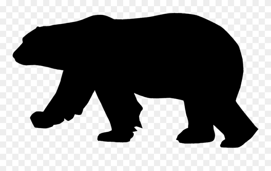 Polar Bear American Black Bear Silhouette Pizzly - Polar Bear Silhouette Png Clipart