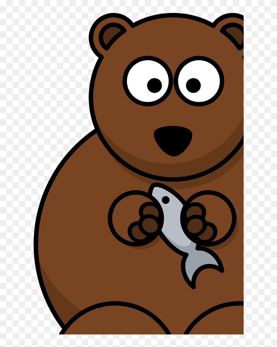 Cartoon Bear Clip Art, Icon And Svg - Cartoon Bear Eating Fish - Png Download