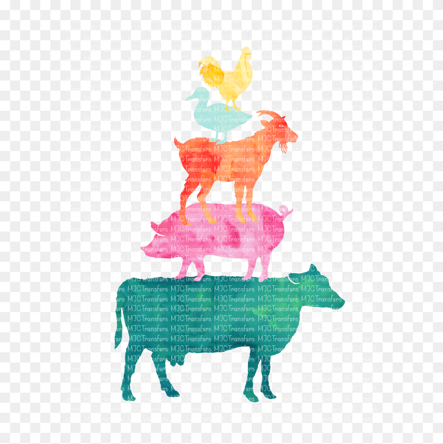 Farm Animal Clipart Watercolor - Png Download