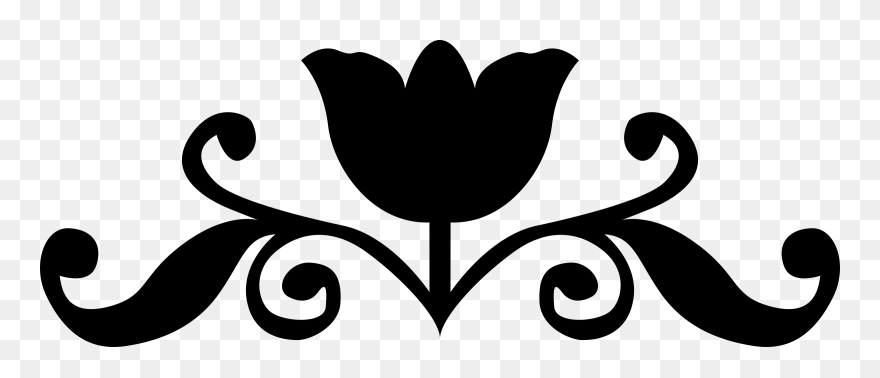 Silhouette Rose Clip Art - Flower Silhouette Clipart Black And White - Png Download