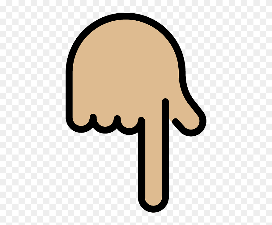 Backhand Index Pointing Down Emoji Clipart - Finger Pushing Button Png Transparent Png
