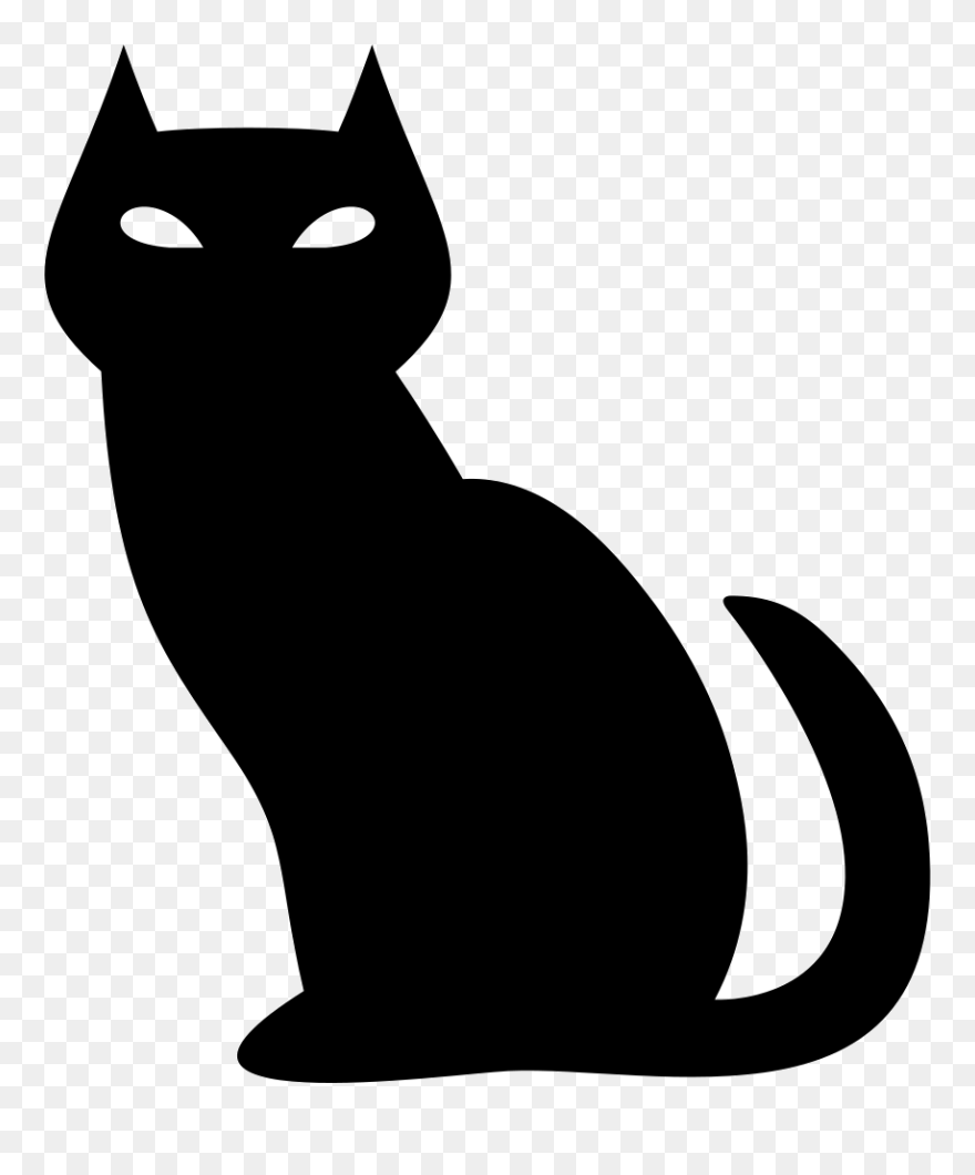 Black Evil Cat Comments - Gato Preto Halloween Desenho Clipart