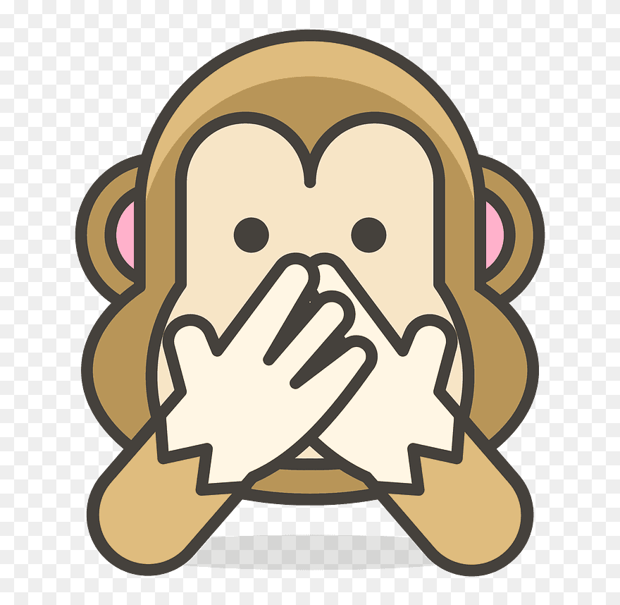 Speak No Evil Monkey Emoji Clipart - No Speak Icon - Png Download