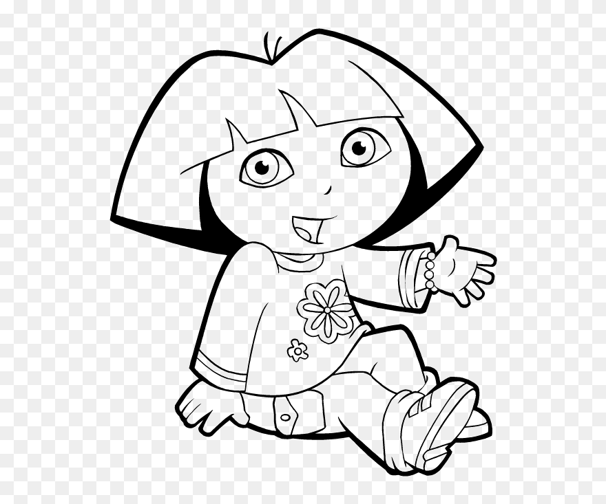 Dora The Explorer Are Sitting Coloring Pages - Coloring Pages Of Sitting Clipart