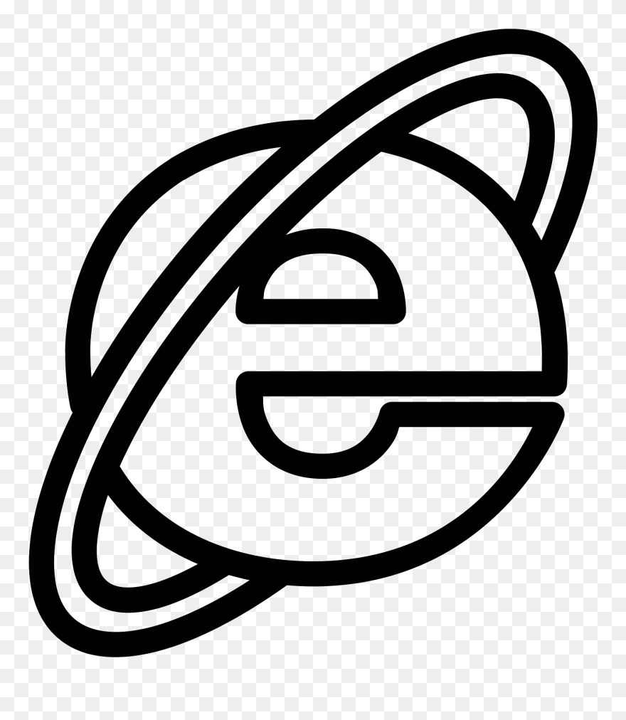 Internet Transparent Black And White - Internet Explorer Clipart Black And White - Png Download