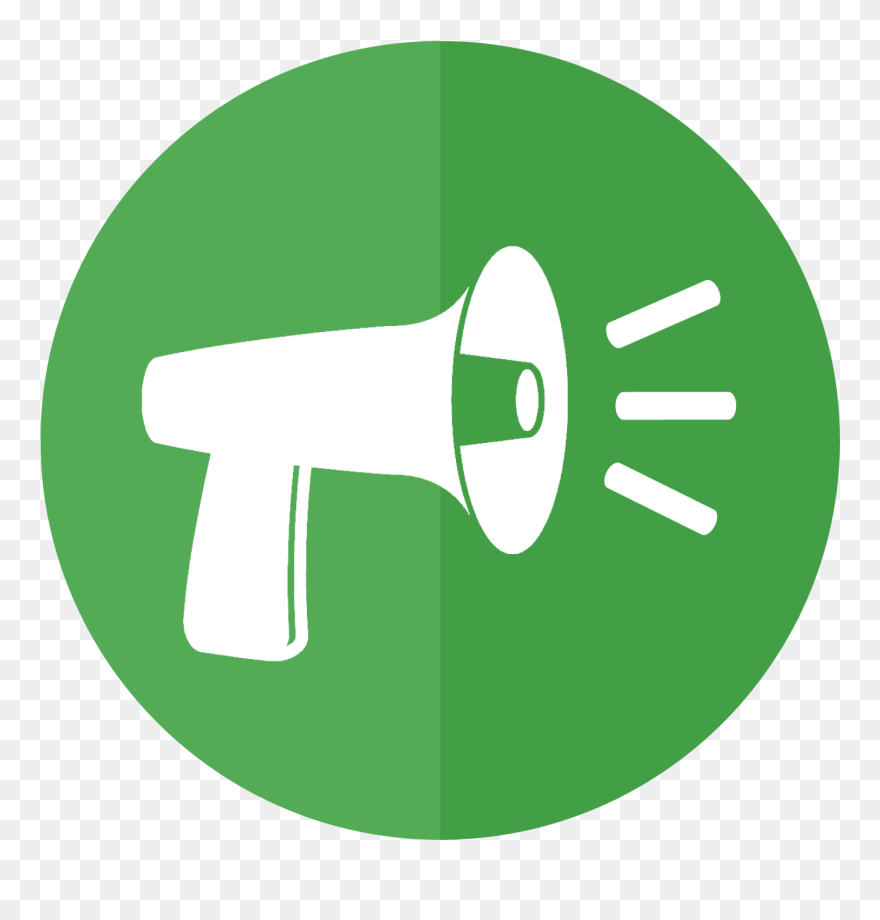 Green Megaphone Png - Circle Clipart
