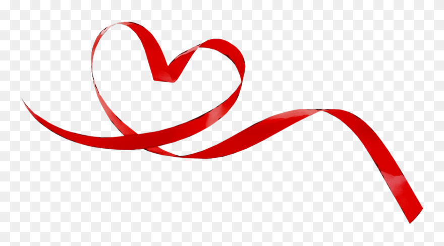 Heart Portable Red Graphics Ribbon Network Clipart - Red Ribbon Heart Png Transparent Png