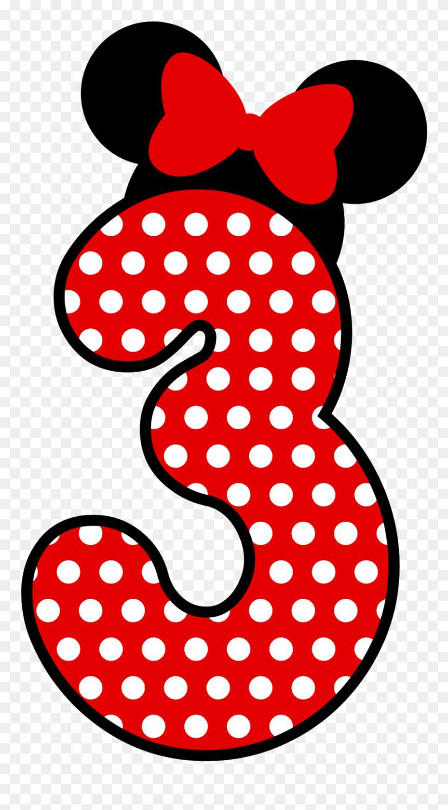 Minnie Mouse Mickey Mouse Number Polka Dot T-shirt - Numero 2 Minnie Mouse Clipart