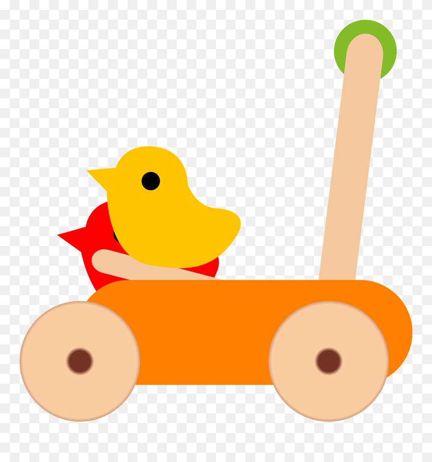 Wooden Wheelbarrow Toy Clipart - 赤ちゃん 手押し 車 イラスト - Png Download