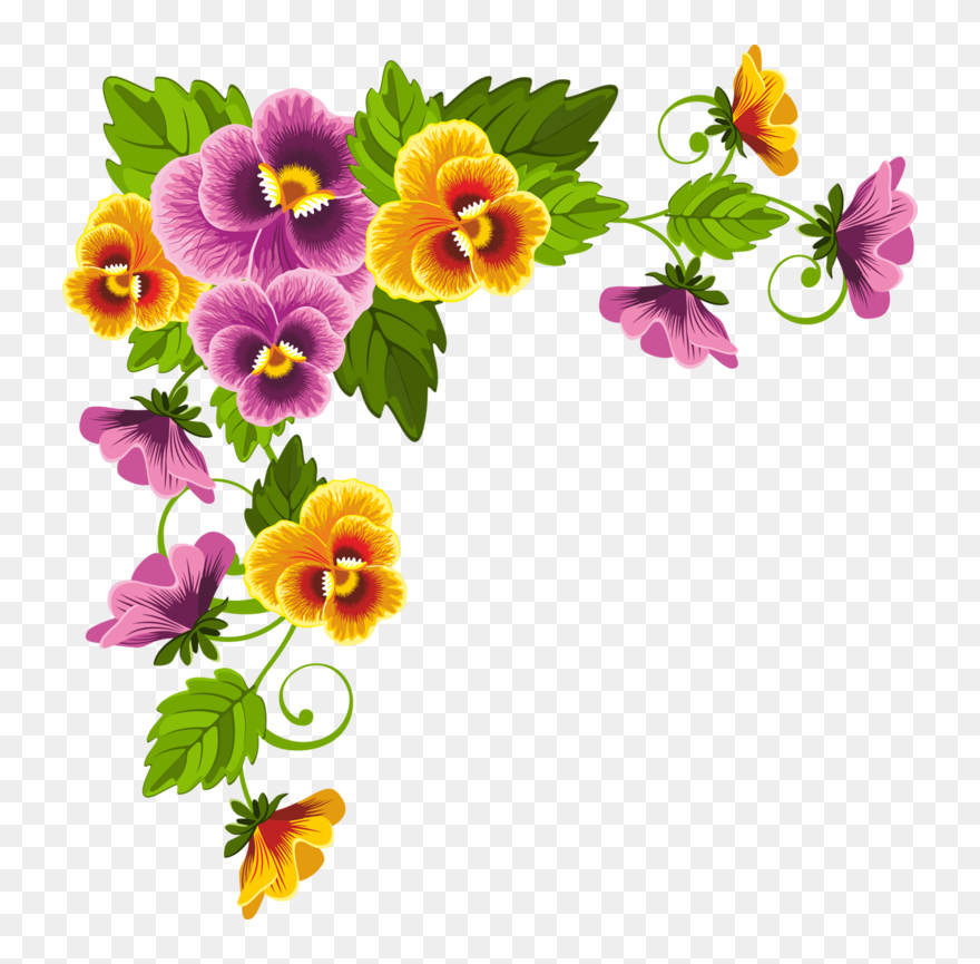 Border Background Design Flowers Clipart